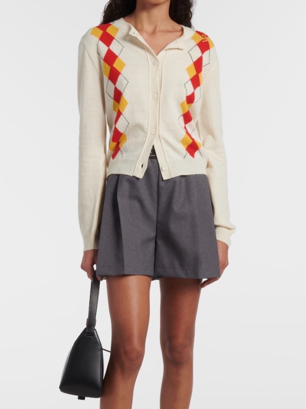 MARNI Gray Wool Short with Logo Waistband Sz 42